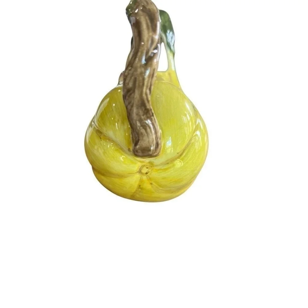 Vintage Bico Figural Squash Gourd Creamer Ceramic Yellow Veggie Pitcher